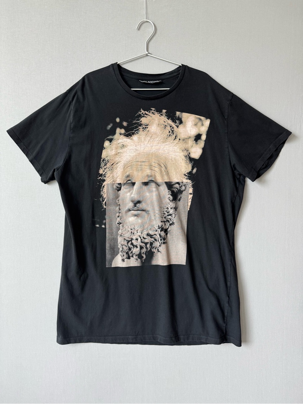Neil Barrett Einstein Philosopher Marble Hybrid Relaxed Fit Tshirt from SS 2017